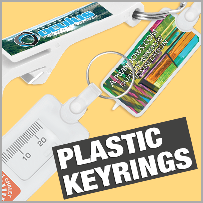 Plastic Keyrings personalised with print